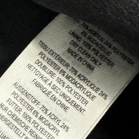 French Connection Dallow Faux Fur Bomber Jacket Chevron Brown Black Size XL - Picture 6 of 8